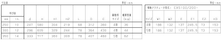 KITZ电动蝶阀EXS200-10DJU外形尺寸