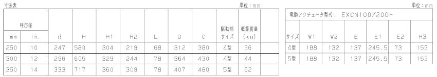 EXS200-10DJ外形尺寸图，KITZ电动蝶阀